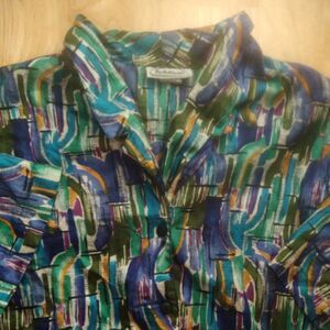 Vintage Notations Abstract Brushstroke Polyester Disco Shirt
